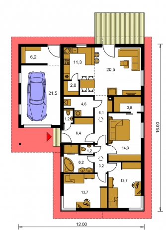 Grundriss des Erdgeschosses - BUNGALOW 170